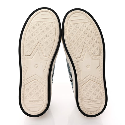 Christian Dior Cotton Butterfly Bandana Embroidered Walk'N'Dior Low Top Sneakers 36.5 Deep Blue 5 of 12