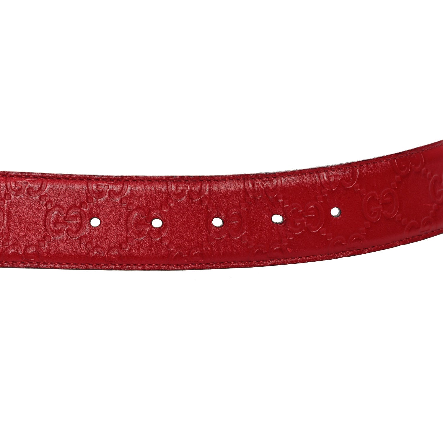 Gucci Guccissima Signature Interlocking G 40mm Belt 100 40 Hibiscus Red 3 of 5