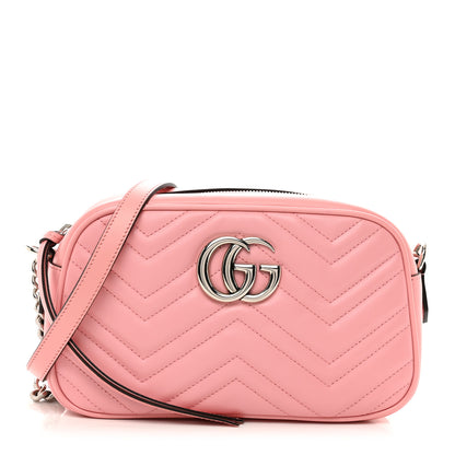 Gucci Calfskin Matelasse Small GG Marmont Chain Shoulder Bag Wild Rose 1 of 10