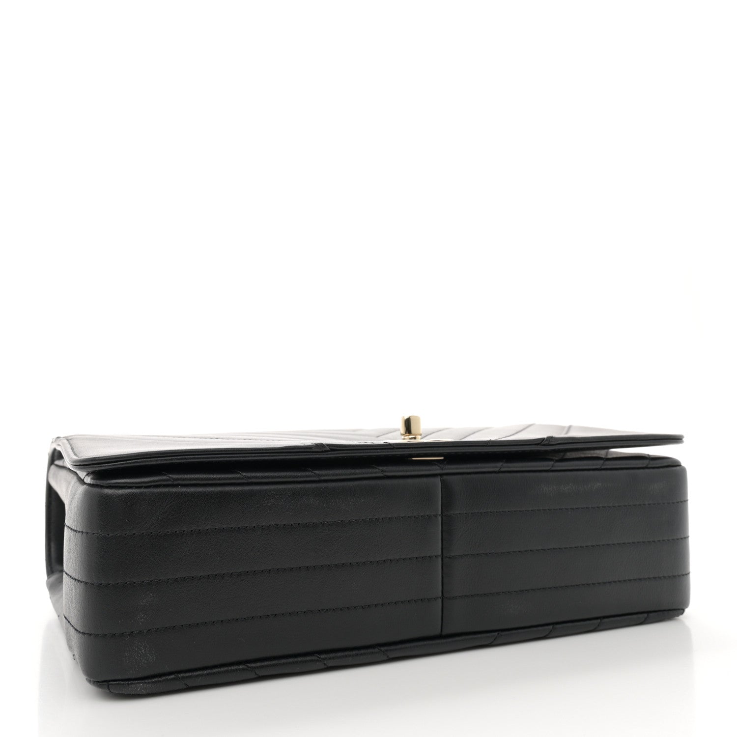 Chanel Calfskin Chevron Quilted Large Statement Flap Black 4 of 10