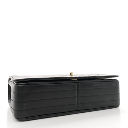 Chanel Calfskin Chevron Quilted Large Statement Flap Black 4 of 10