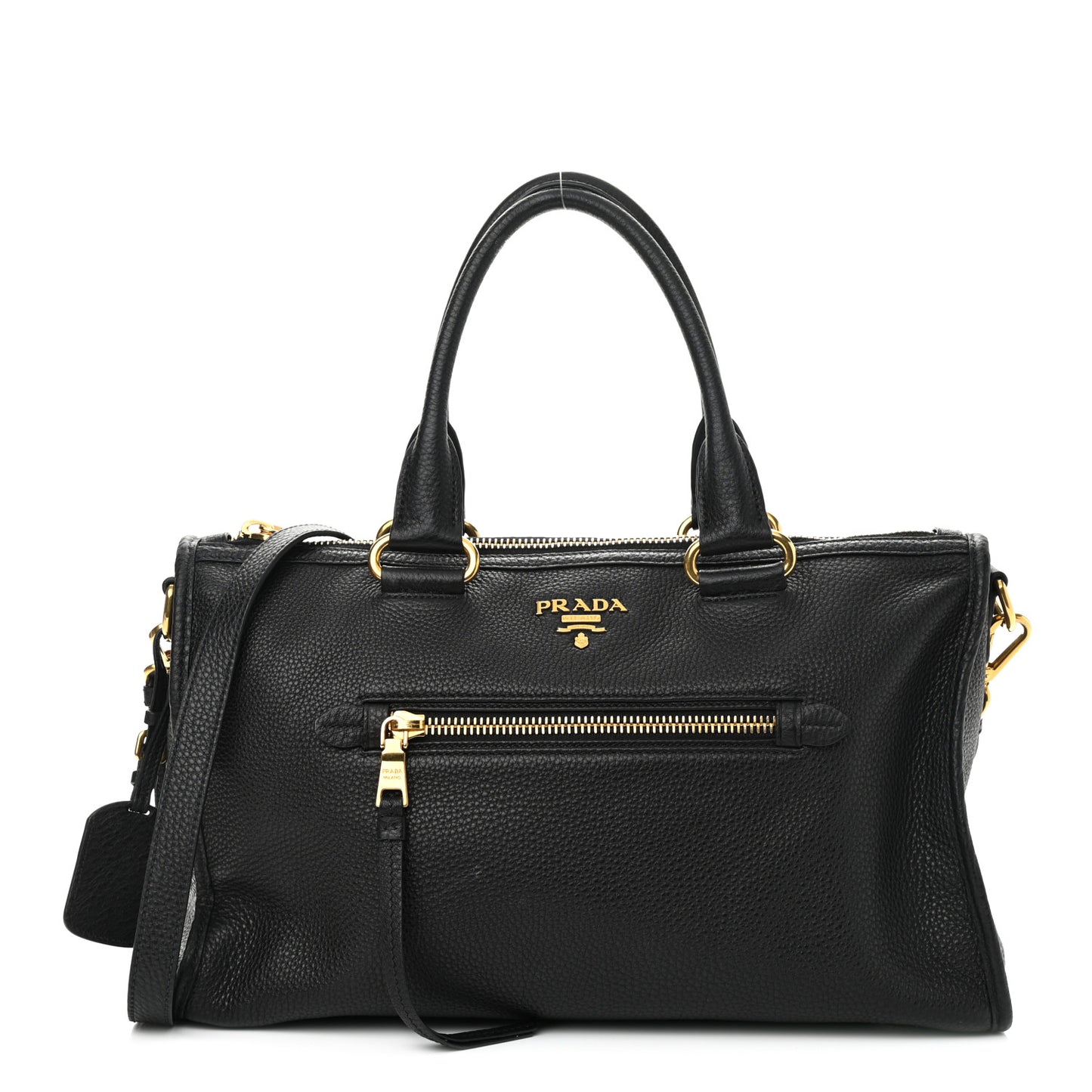Vitello Daino Shopping Satchel Black