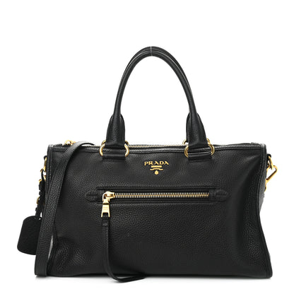 Prada Vitello Daino Shopping Satchel Black 1 of 12