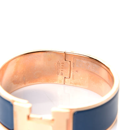 Hermes Enamel Wide Clic Clac H Bracelet PM Bleu De Genes 4 of 5