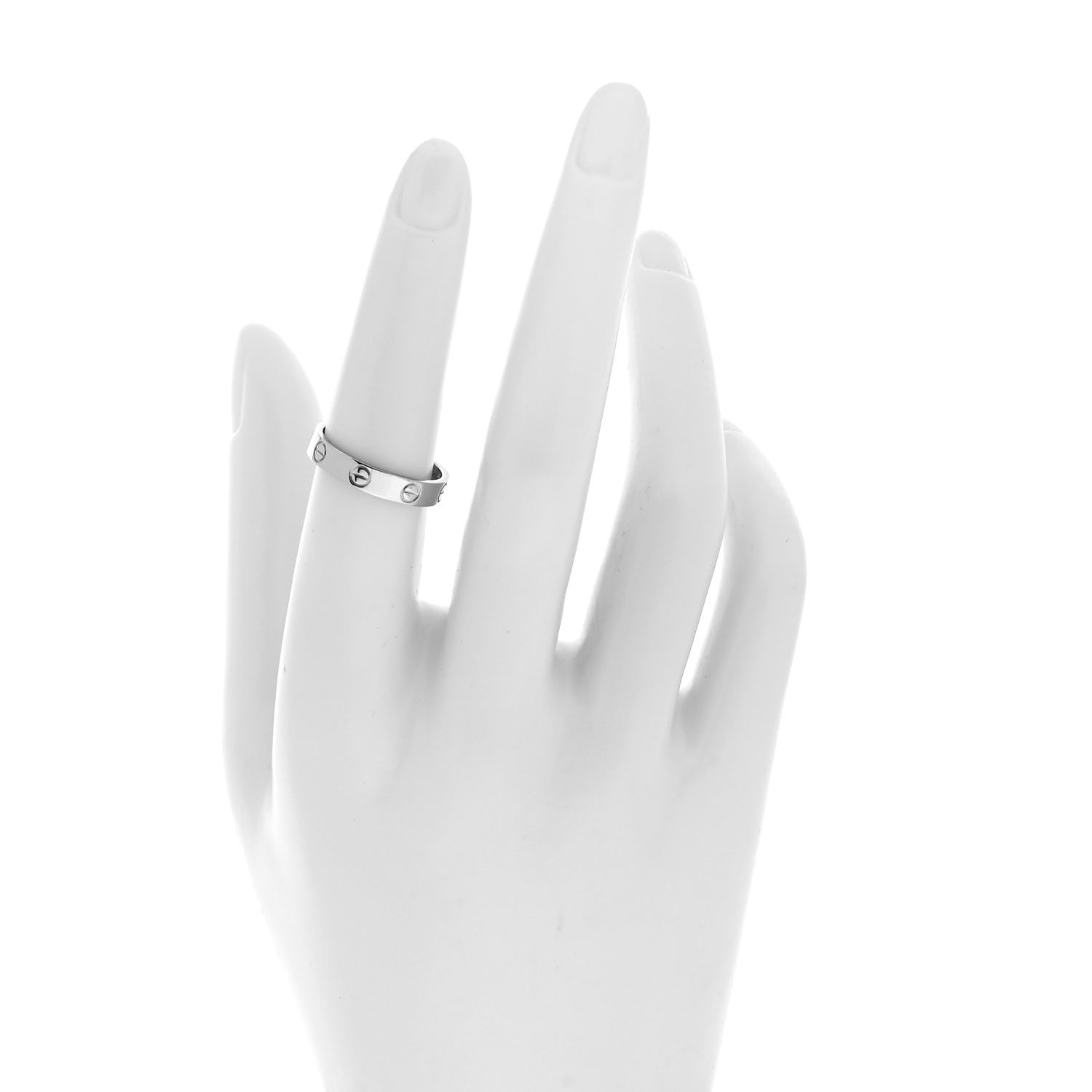 Cartier Platinum 3.5mm LOVE Wedding Band Ring 53 6.25 2 of 5