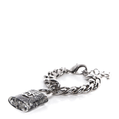 Chanel Plexiglass Pearl CC Padlock Bracelet Silver 1 of 7