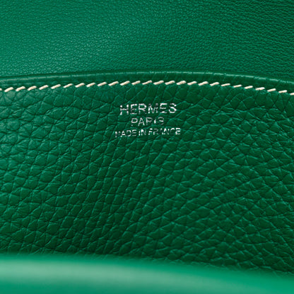 Hermes Taurillon Clemence Halzan 31 GM Vert Vertigo 6 of 14