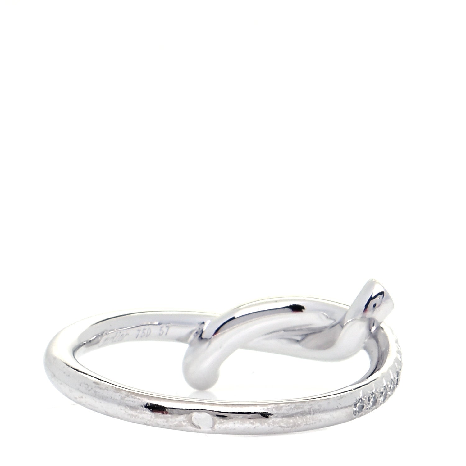 Cartier 18K White Gold Diamond Entrelaces Ring 57 8 3 of 7