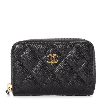 Chanel Caviar Quilted Zip Coin Purse Black 1 of 8