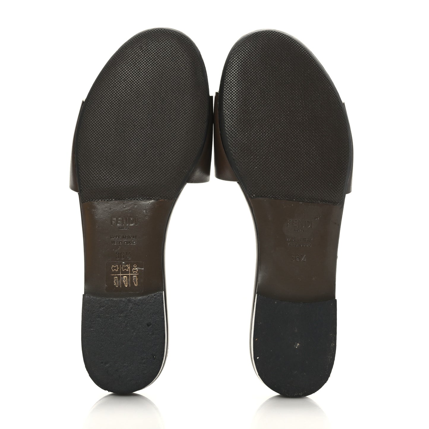 Vitello Cuoio Baguette Flat Slide Sandals 36.5 Maya