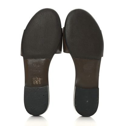 Fendi Vitello Cuoio Baguette Flat Slide Sandals 36.5 Maya 5 of 8