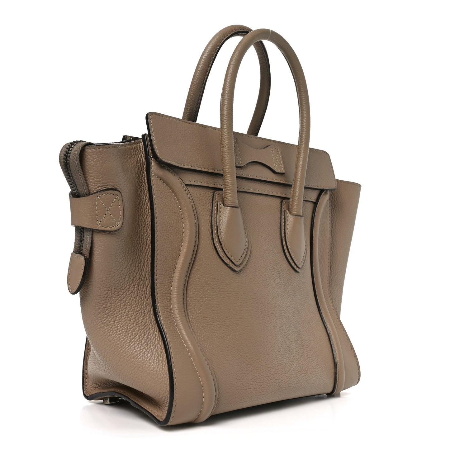 Drummed Calfskin Micro Luggage Dune