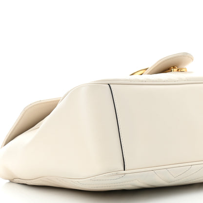 Gucci Calfskin Matelasse Large GG Marmont Shoulder Bag Mystic White 9 of 12