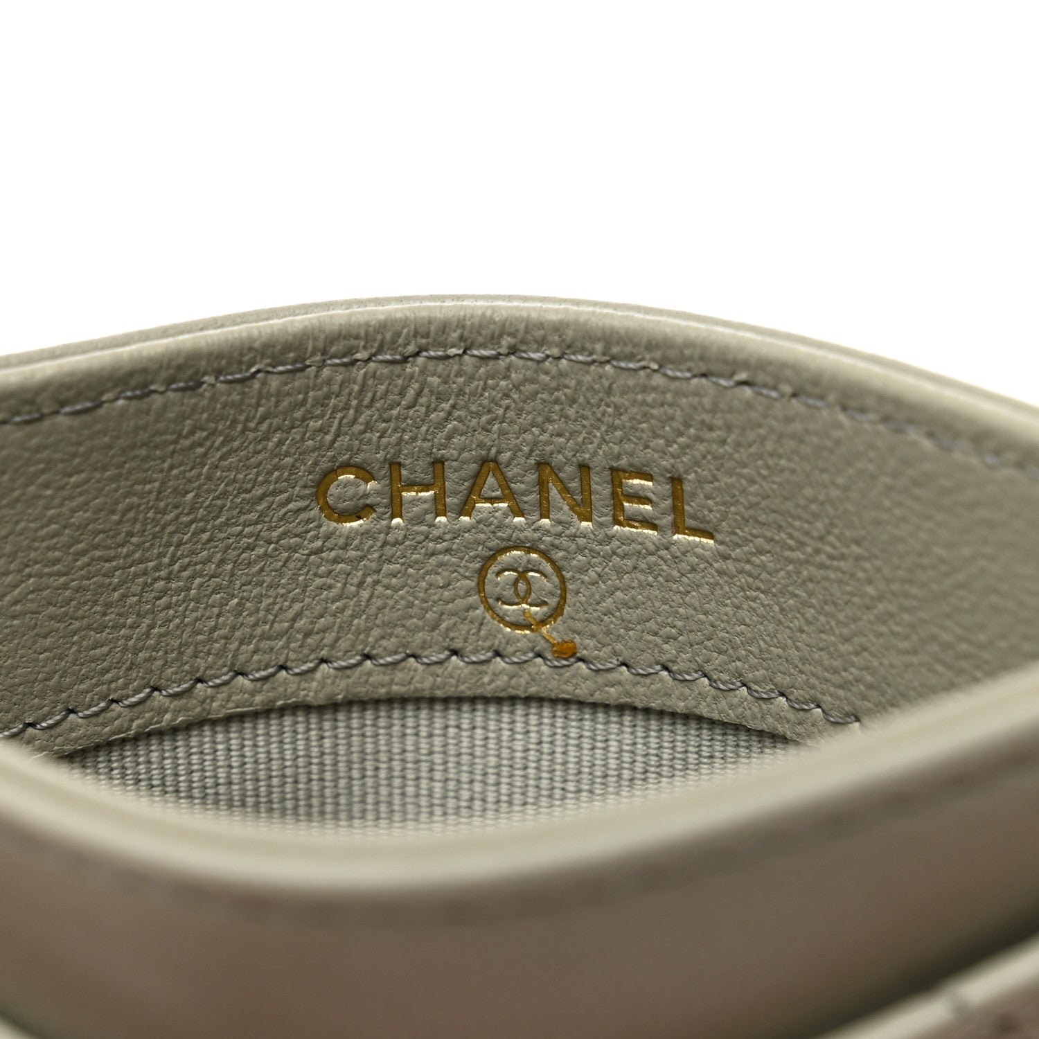 Chanel Lambskin Quilted Card Holder Grey 6 of 9