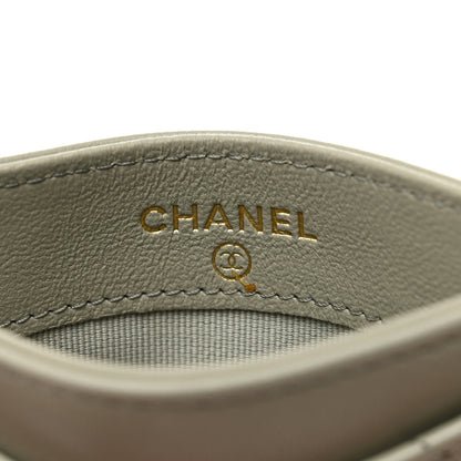 Chanel Lambskin Quilted Card Holder Grey 6 of 9