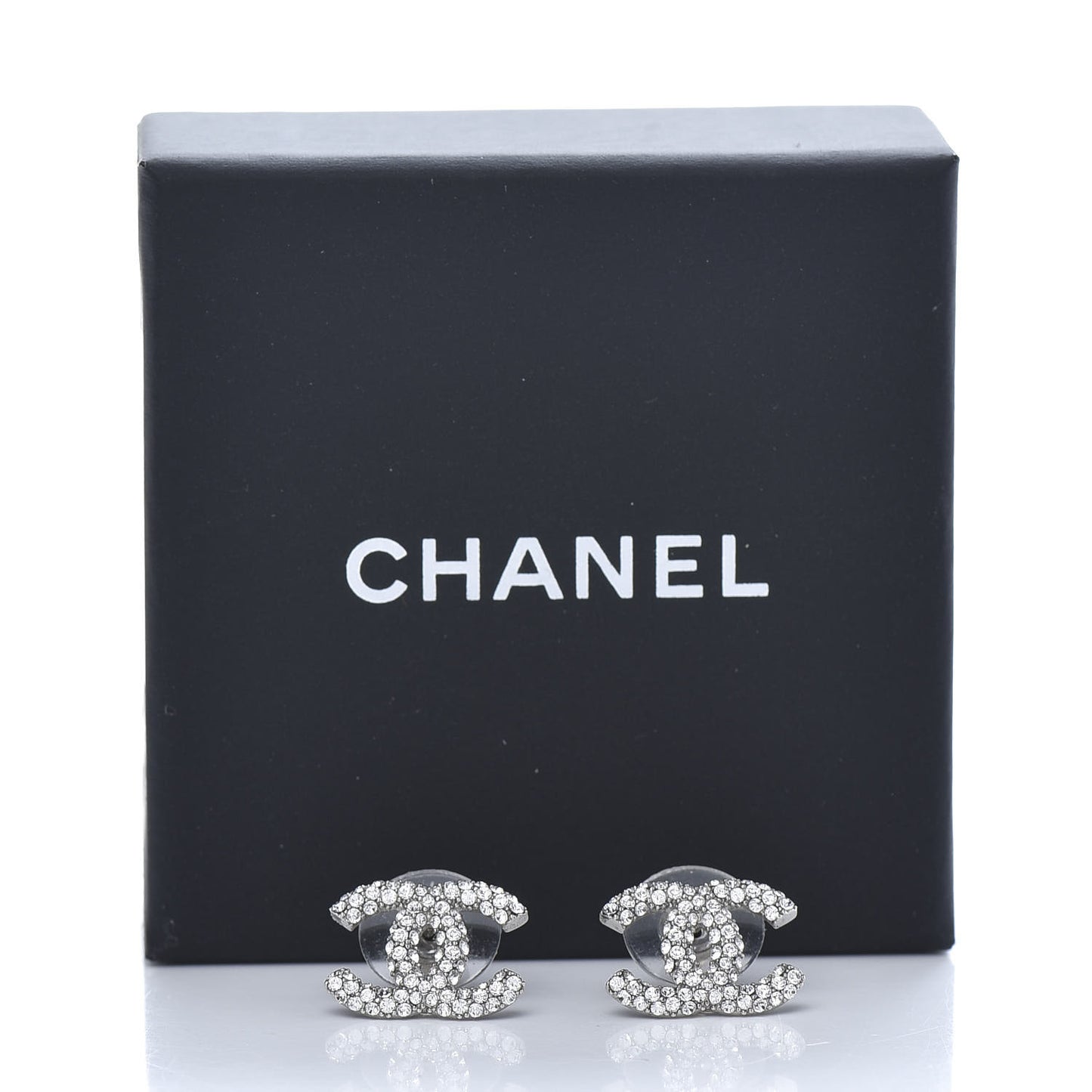 Crystal CC Earrings Silver