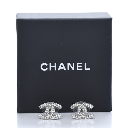 Chanel Crystal CC Earrings Silver 5 of 5