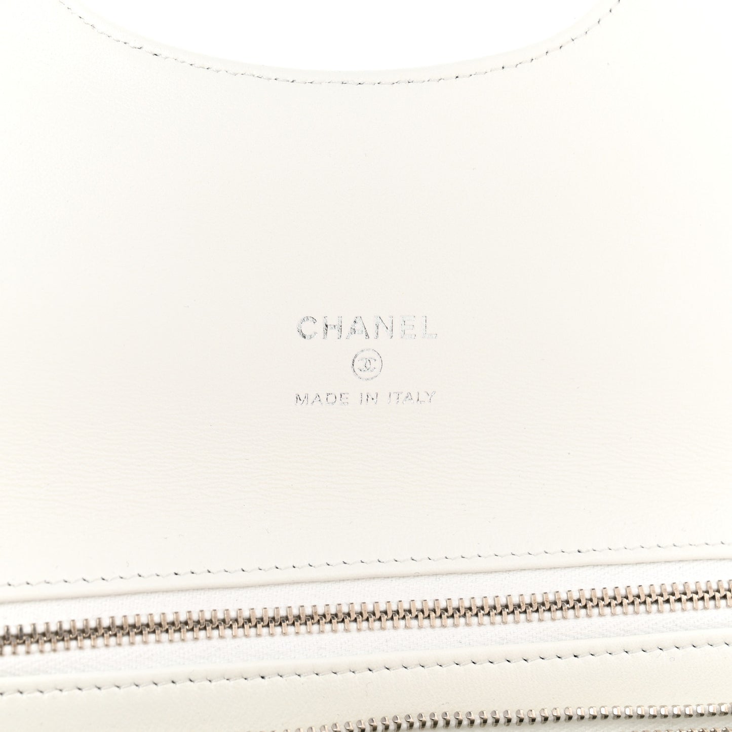 Iridescent Aged Calfskin Small 31 Pouch White