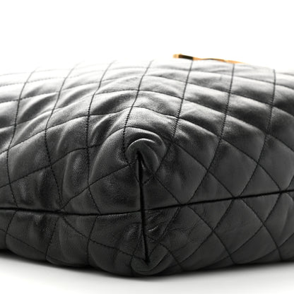 Saint Laurent Lambskin Quilted Maxi Icare Shopping Tote Black 10 of 13