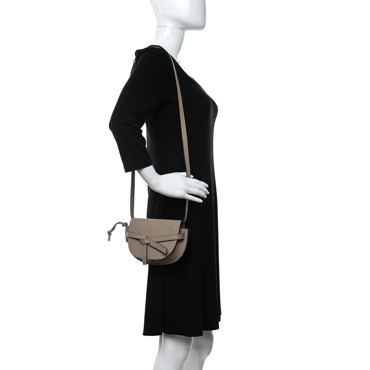Loewe Pebble Grain Calfskin Mini Gate Dual Bag Light Oat 2 of 9