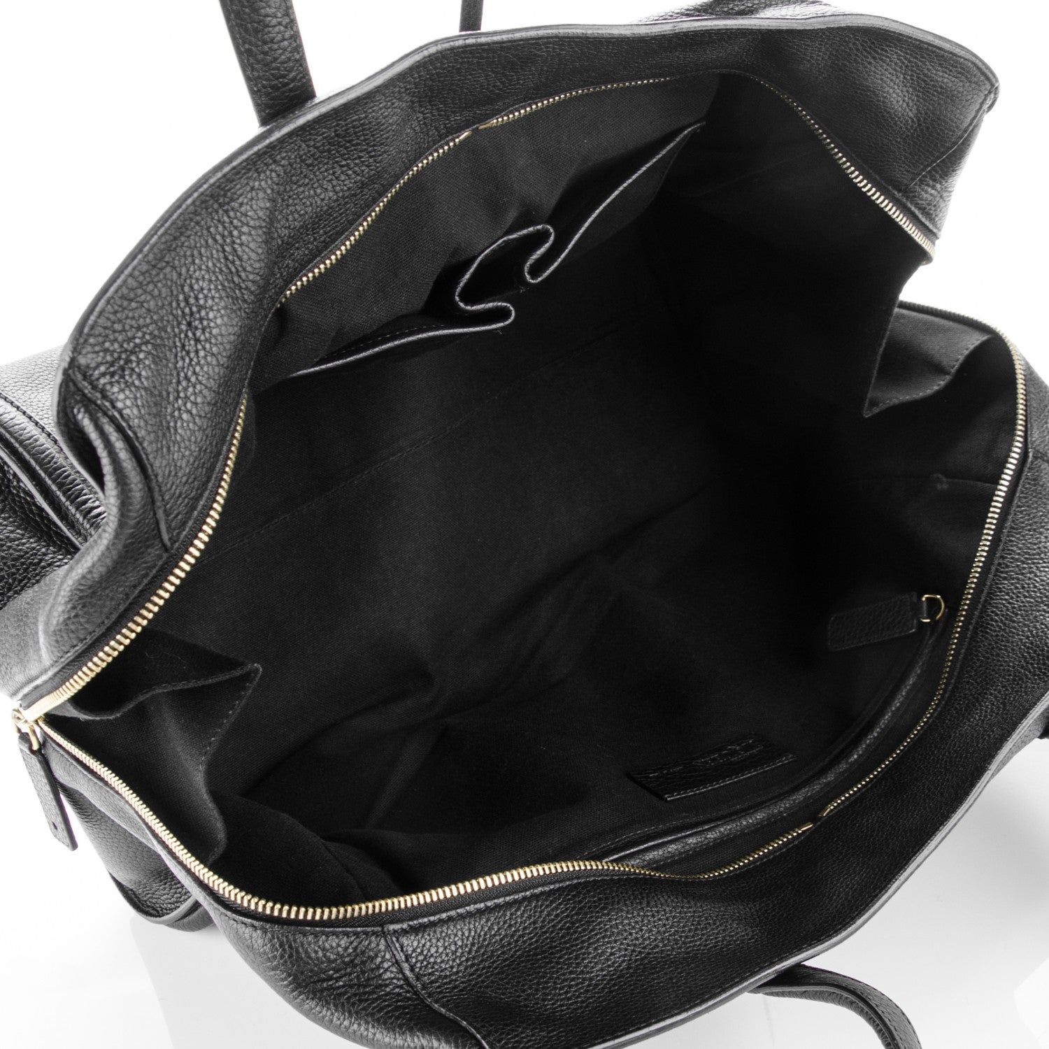 Alexander McQueen Pebbled Calfskin Large Skull Padlock Zip Around Tote Black 5 of 7