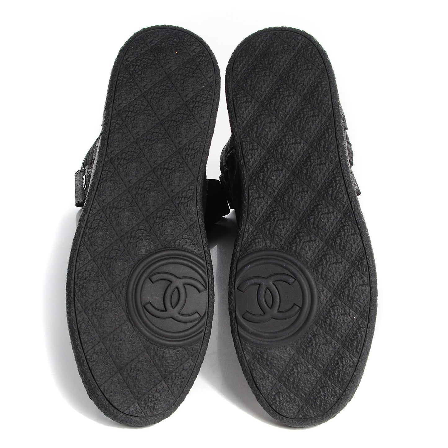 Suede Quilted High Boots 36 Black