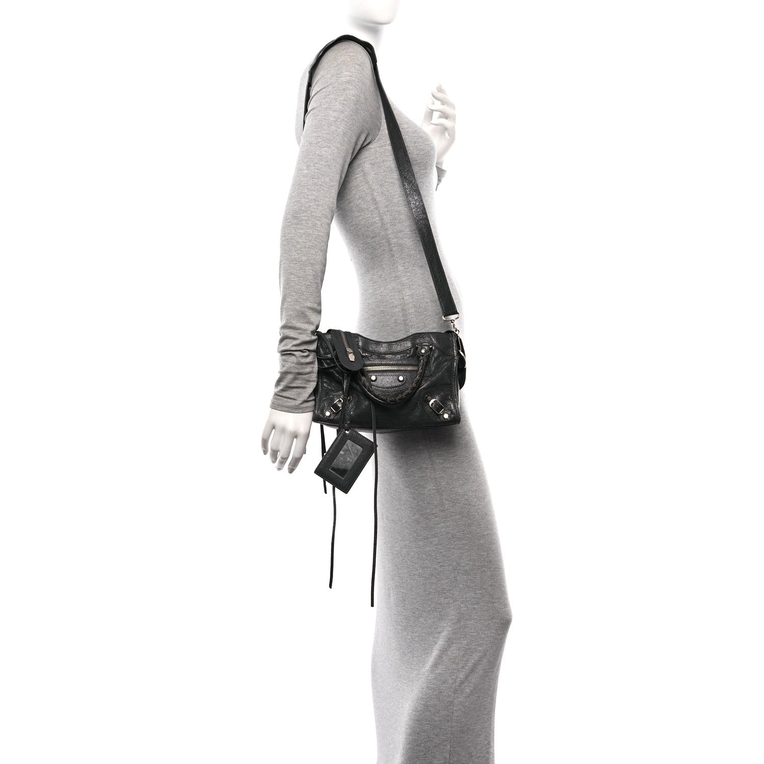 Balenciaga Agneau Classic Silver Hardware Mini City Gris Fossile 2 of 15