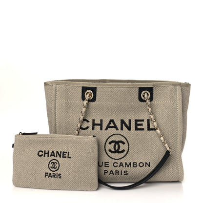 Chanel Mixed Fibers Small Deauville Tote Beige Black 1 of 11