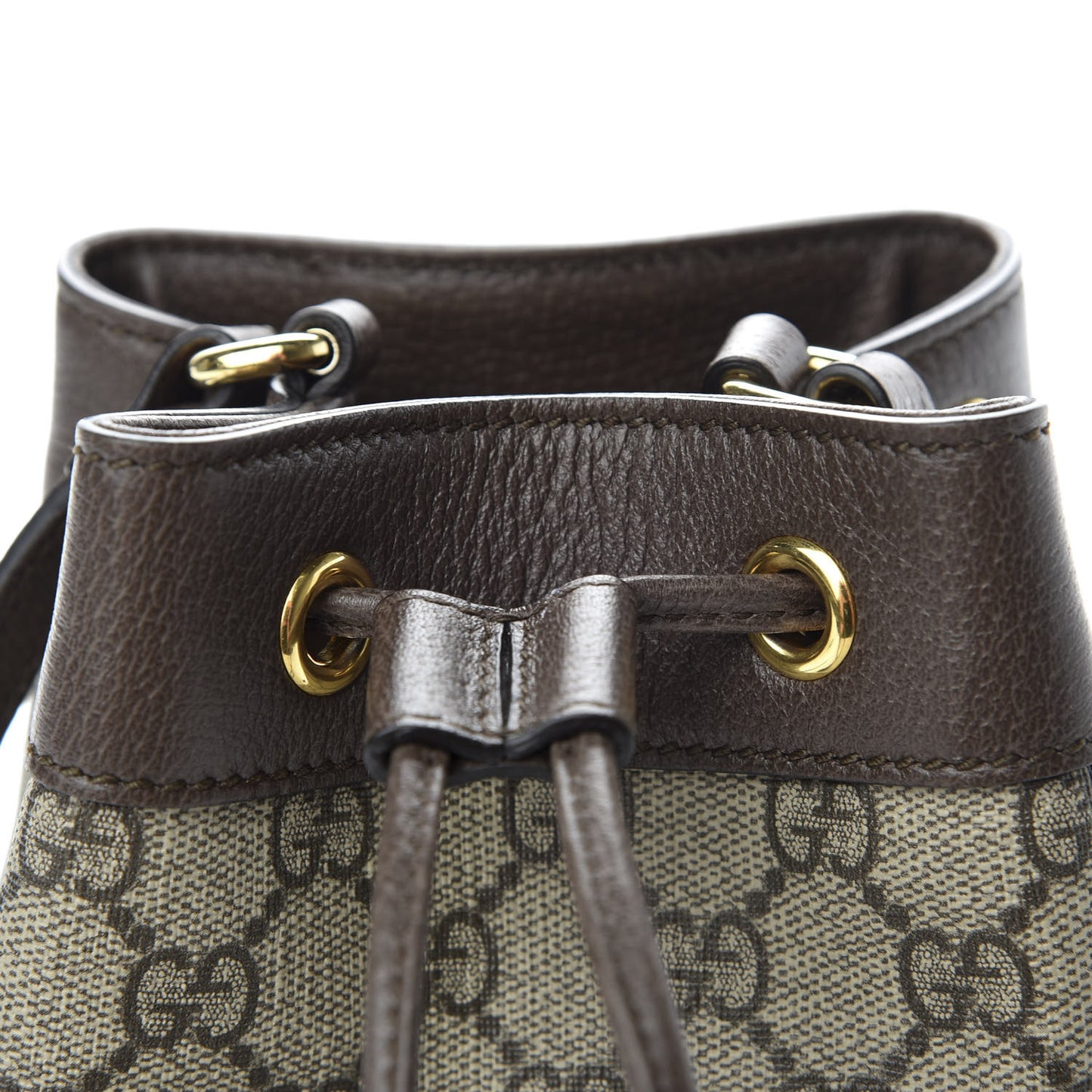 GG Supreme Monogram Web Mini Ophidia Bucket Bag Brown
