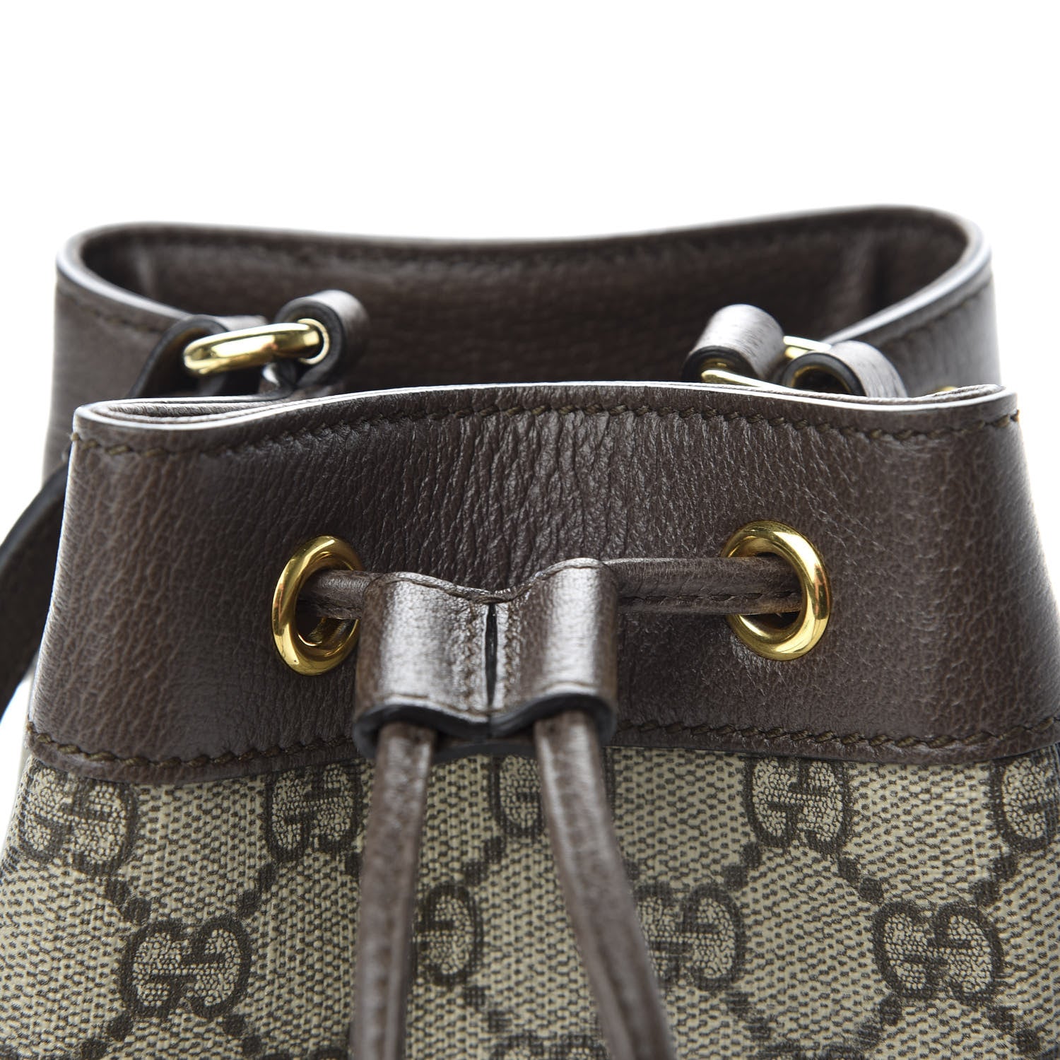 Gucci GG Supreme Monogram Web Mini Ophidia Bucket Bag Brown 9 of 9