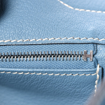 Hermes Taurillon Clemence Birkin 30 Blue Jean 19 of 51