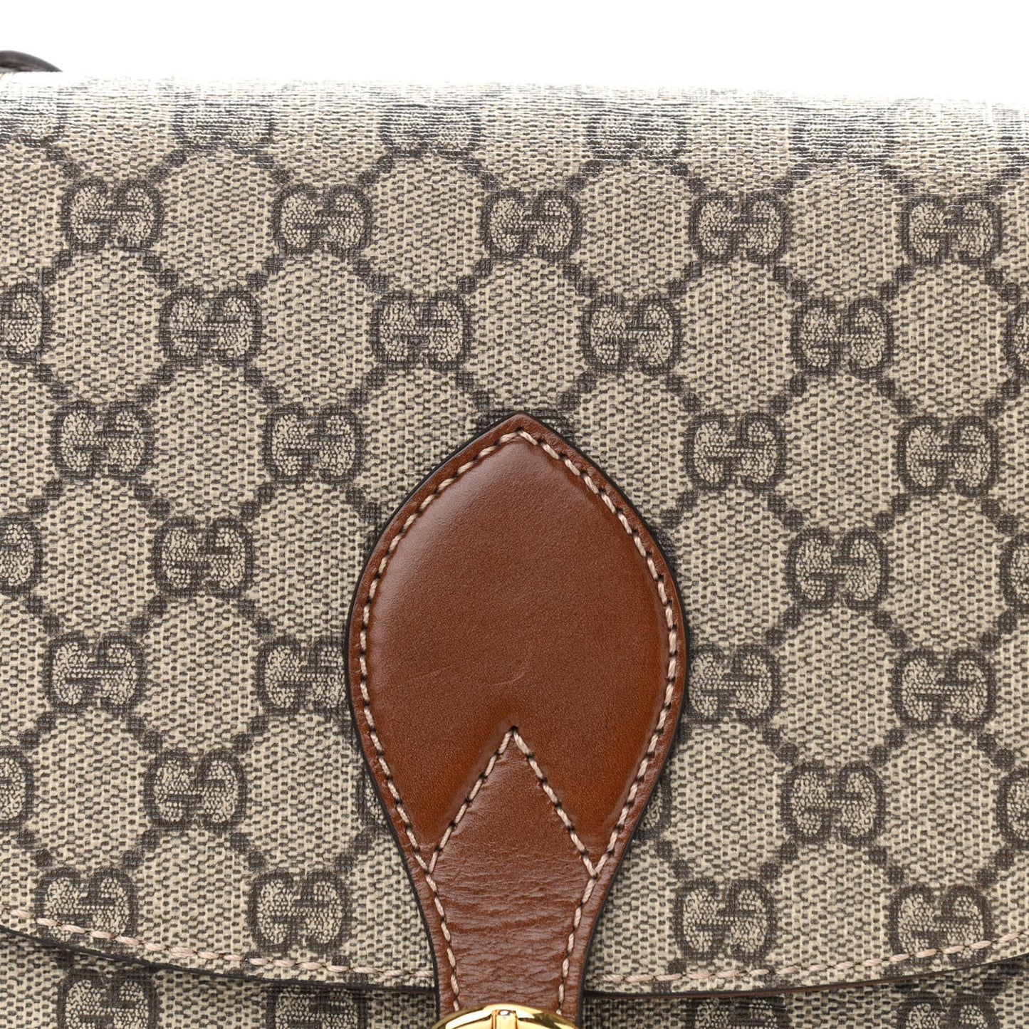 GG Supreme Monogram Small Messenger Shoulder Bag Beige Cuir