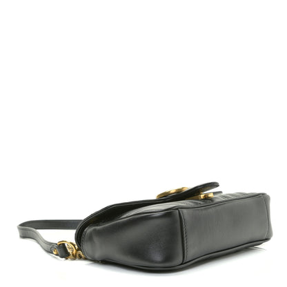 Gucci Calfskin Matelasse Mini GG Marmont Shoulder Bag Black 4 of 17