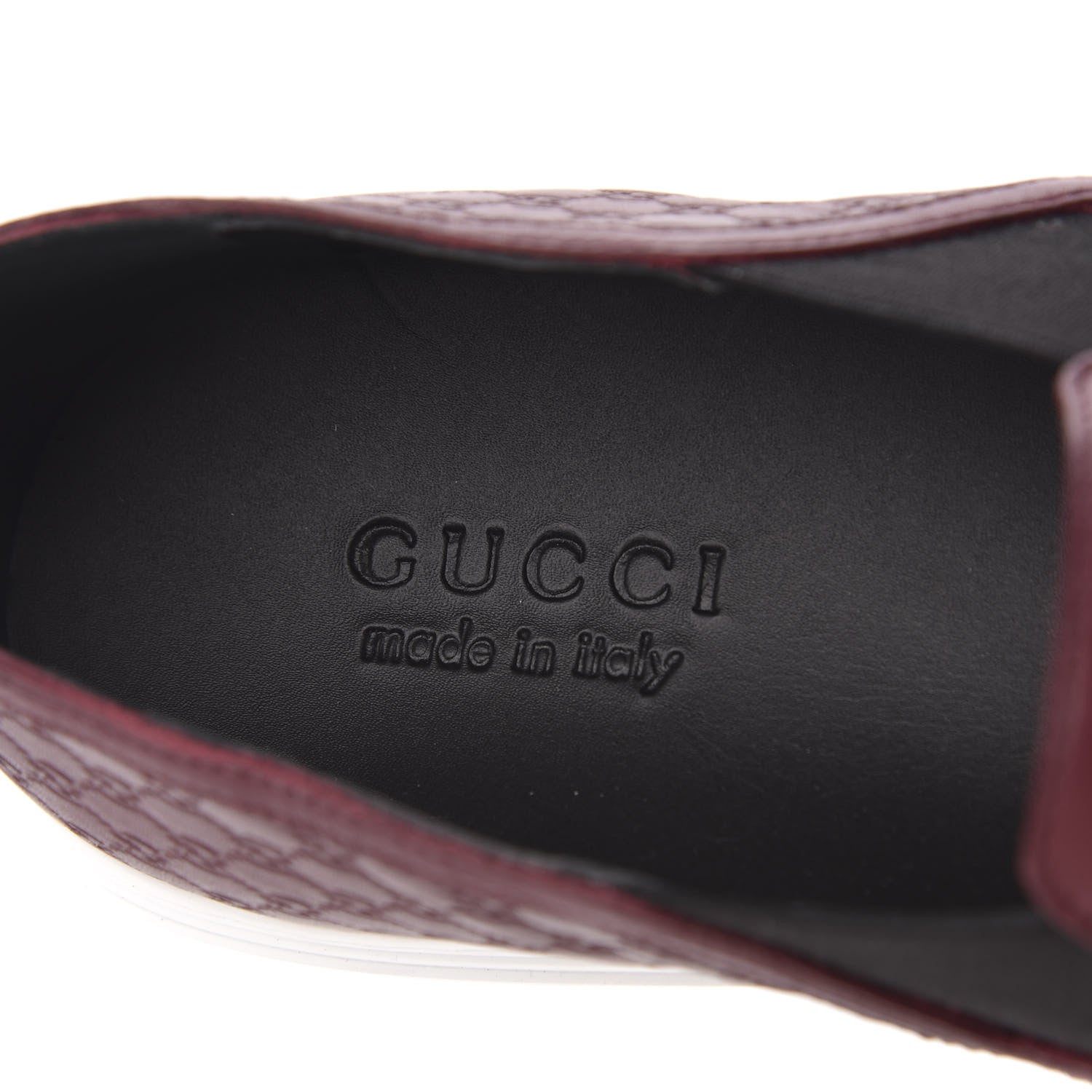 Gucci Soft Microguccissima Mens Slip On Sneakers 9 Strong Red Black 6 of 8