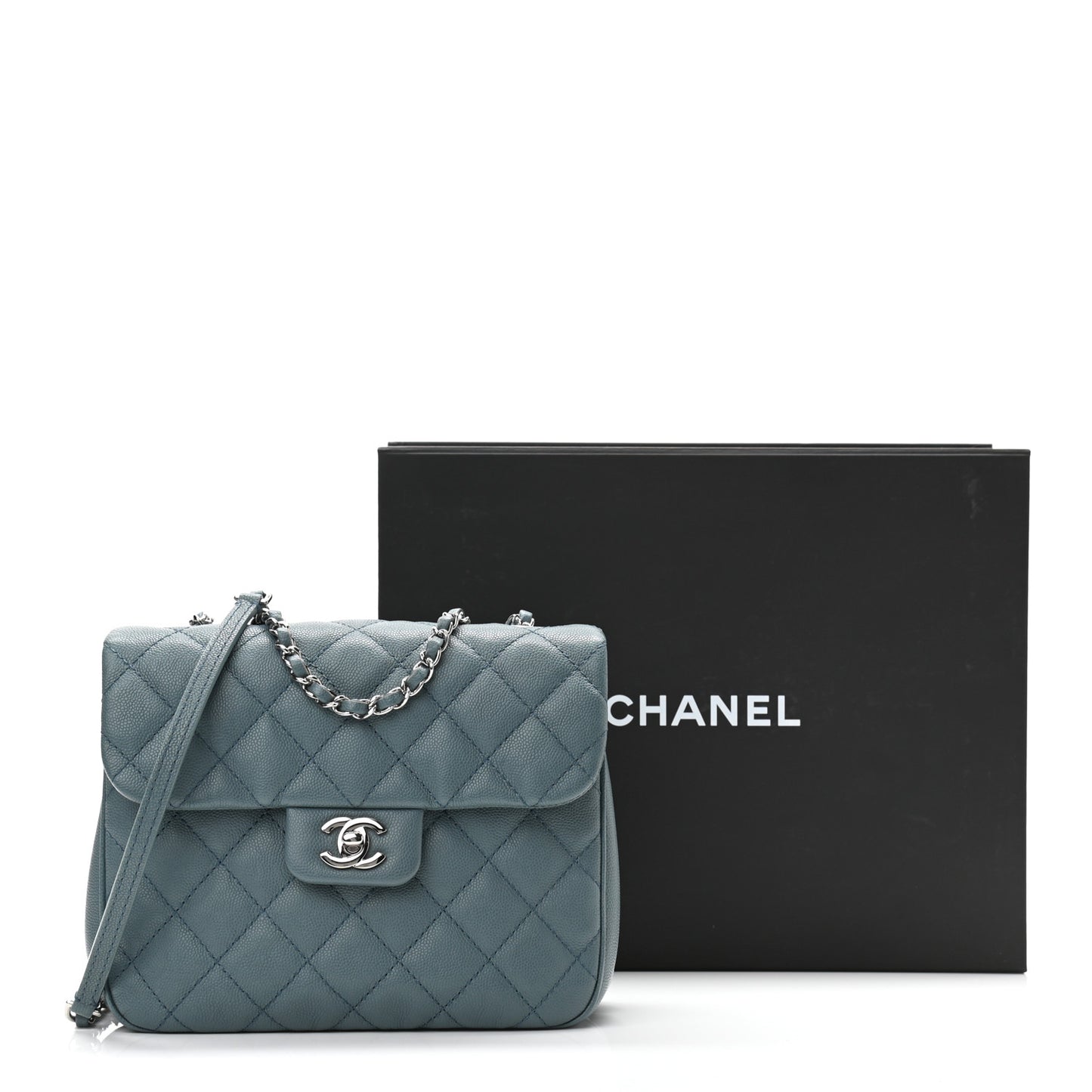 Caviar Quilted Medium Urban Companion Flap Blue