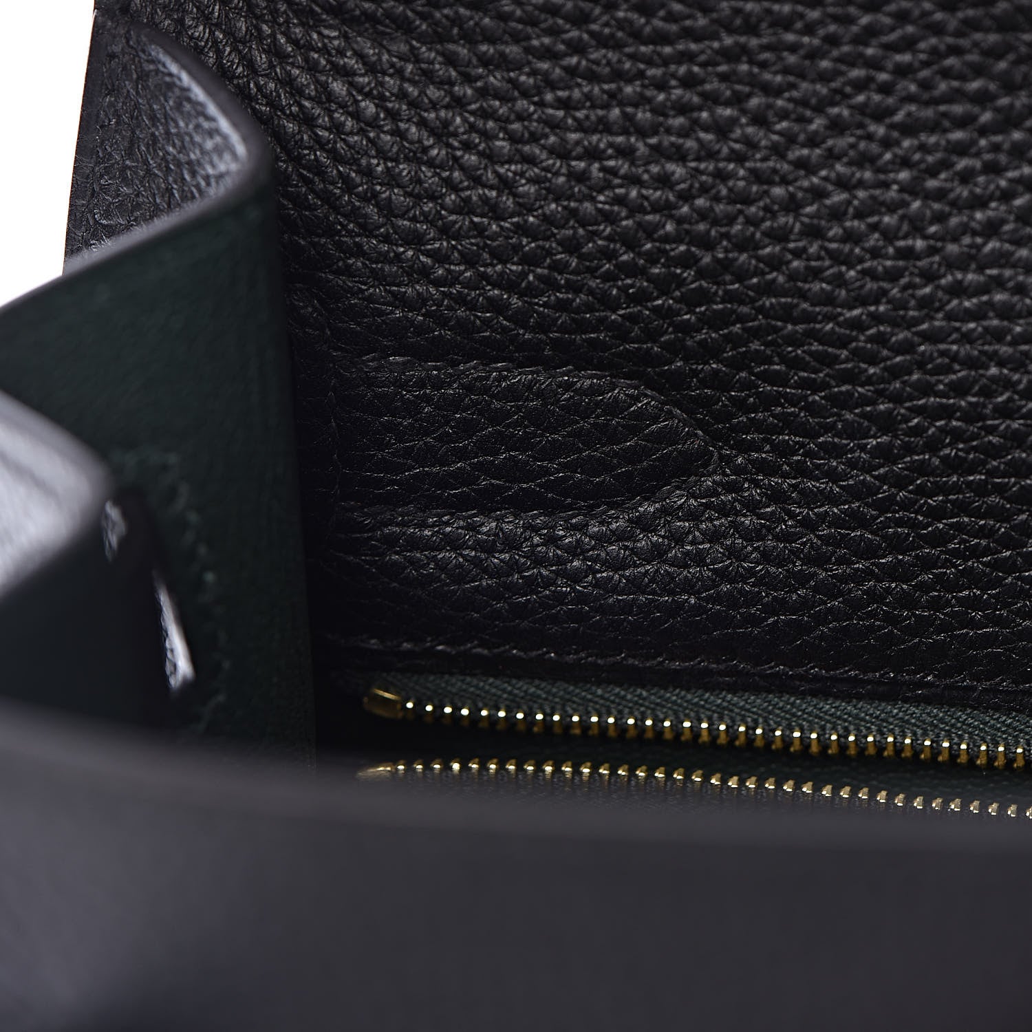 Hermes Togo Kelly Horseshoe Sellier 32 Black Vert Fonce 30 of 41