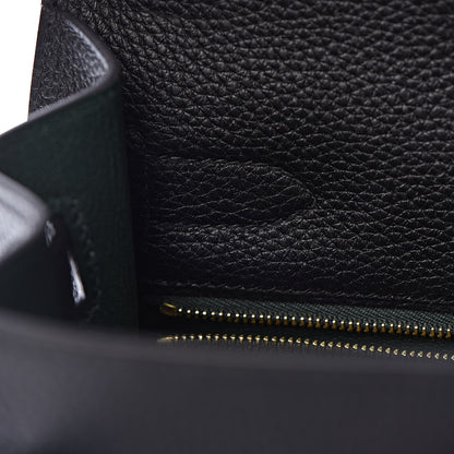 Hermes Togo Kelly Horseshoe Sellier 32 Black Vert Fonce 30 of 41