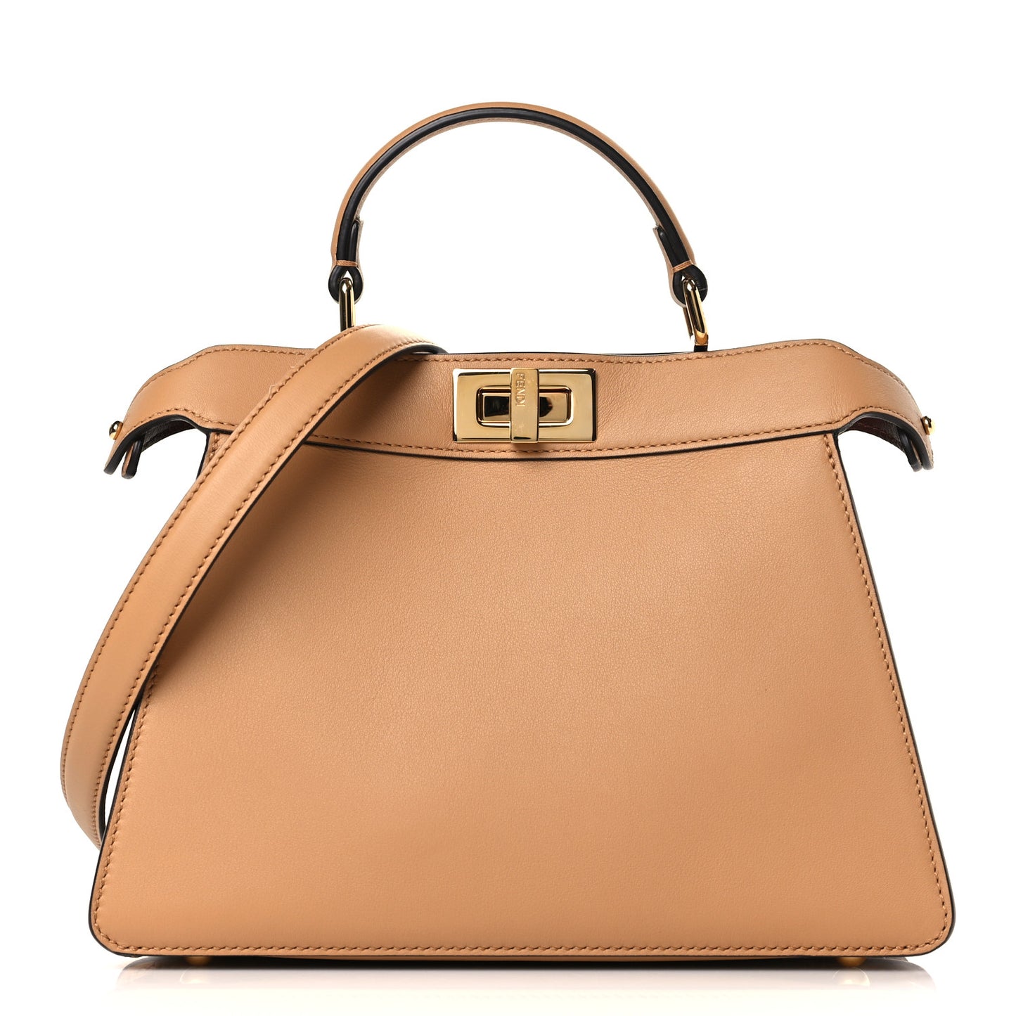 Vitello Seta Nappa Bi-Color Small Peekaboo I SEE U Satchel Miele Scuro Light Rose Ghianda