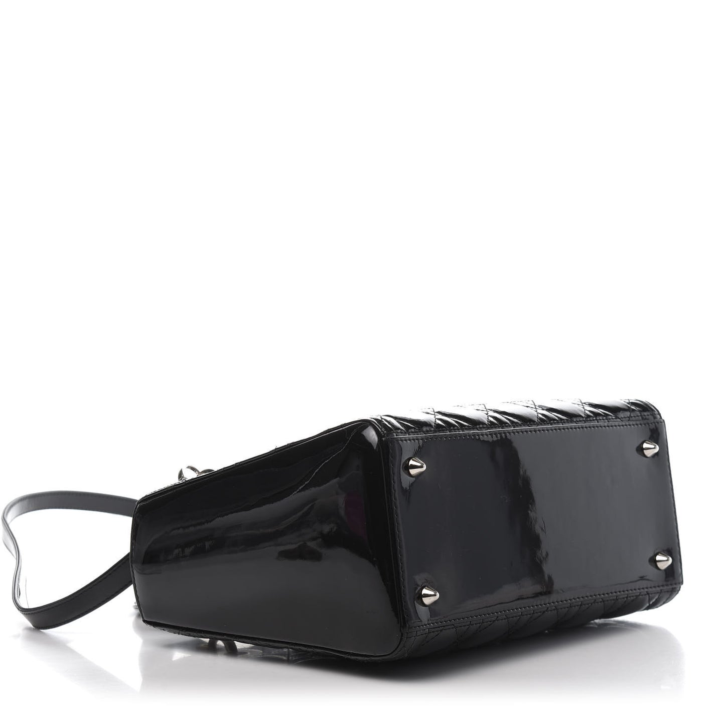 Patent Cannage Medium Lady Dior Black