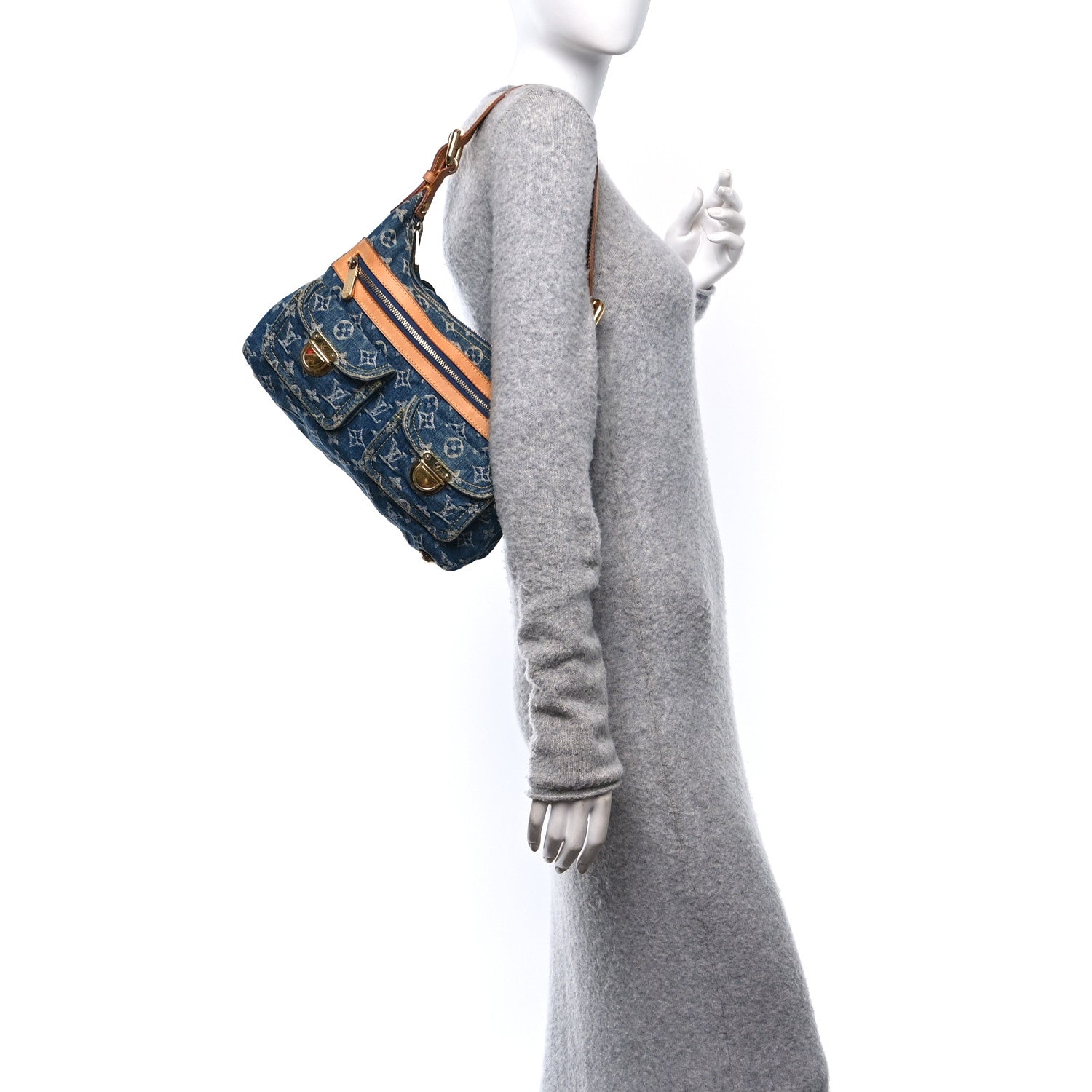 Louis Vuitton Monogram Denim Baggy PM Blue 2 of 12