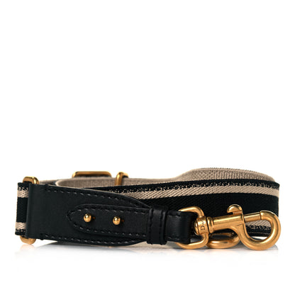Christian Dior Canvas Embroidered Shoulder Strap Black 1 of 6