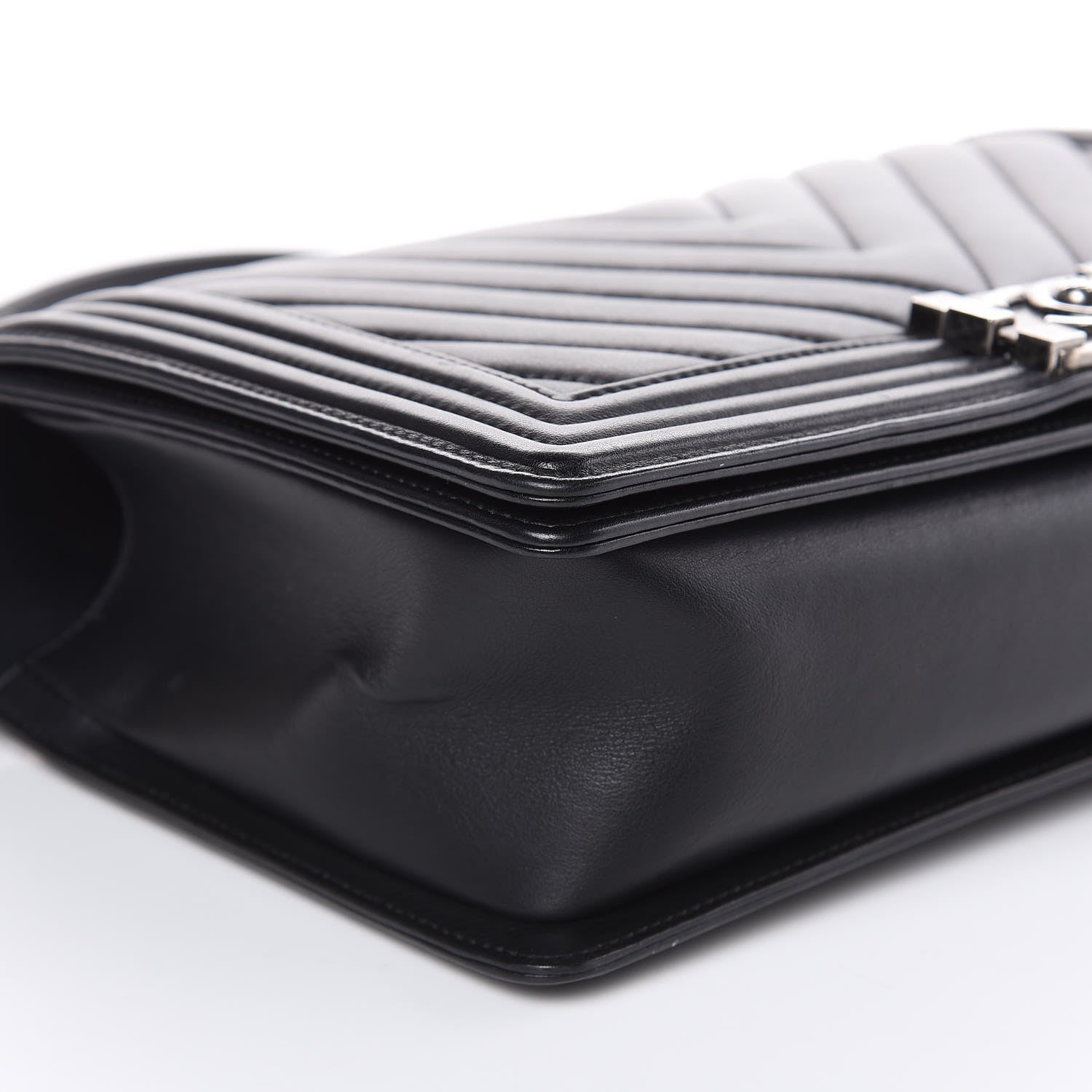 Chanel Lambskin Chevron Quilted New Medium Boy Flap Black 8 of 14