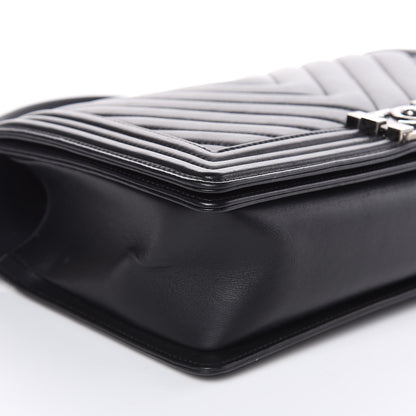 Chanel Lambskin Chevron Quilted New Medium Boy Flap Black 8 of 14
