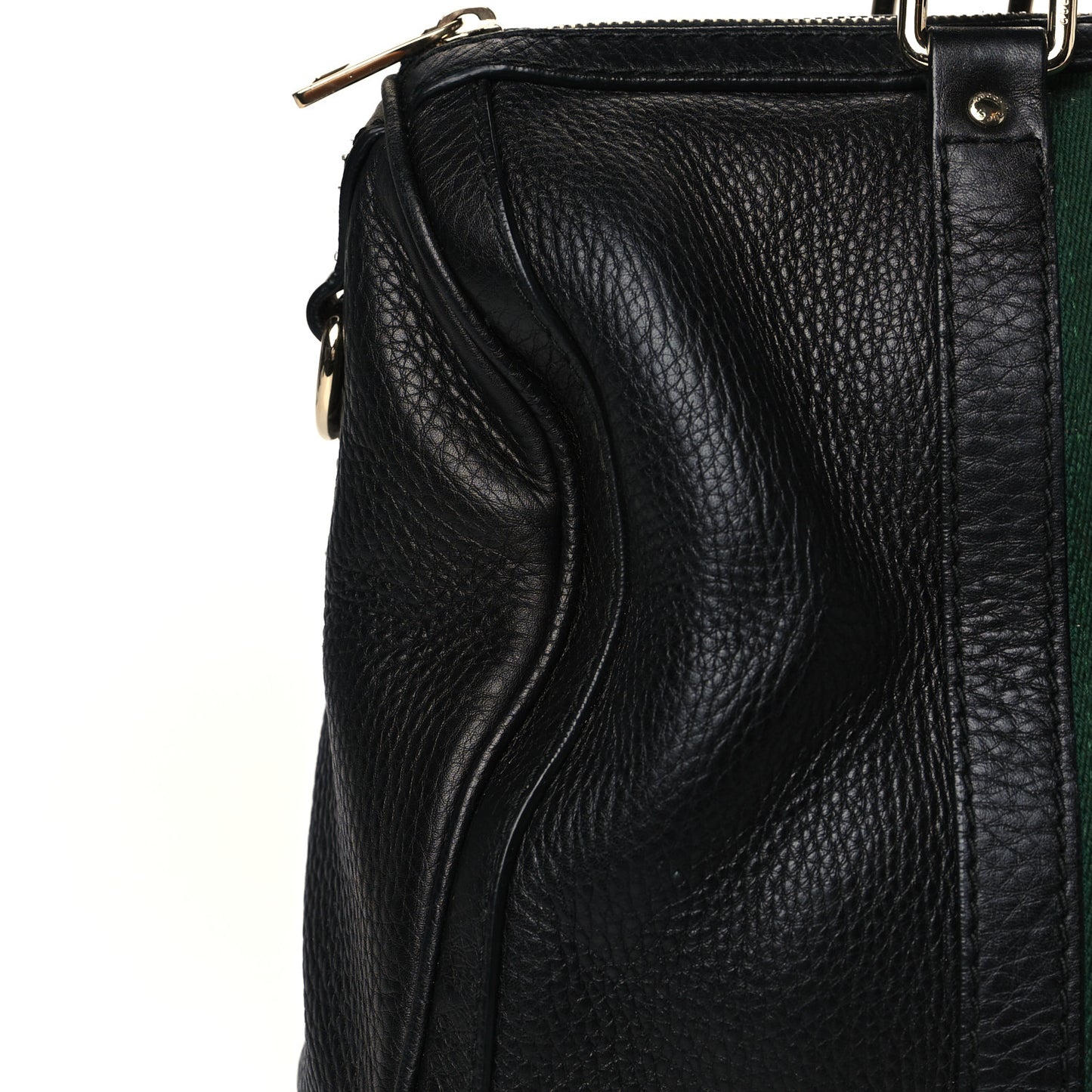 Calfskin Vintage Web Medium Boston Black