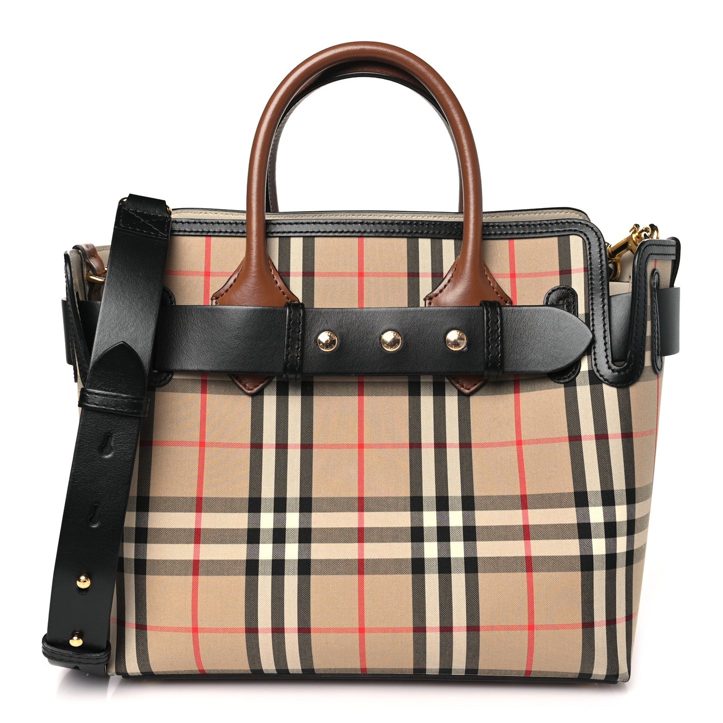 Calfskin Vintage Check Triple Stud Small Belt Bag Archive Beige