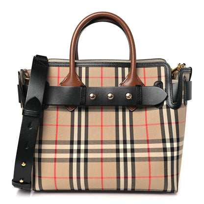 Burberry Calfskin Vintage Check Triple Stud Small Belt Bag Archive Beige 1 of 11