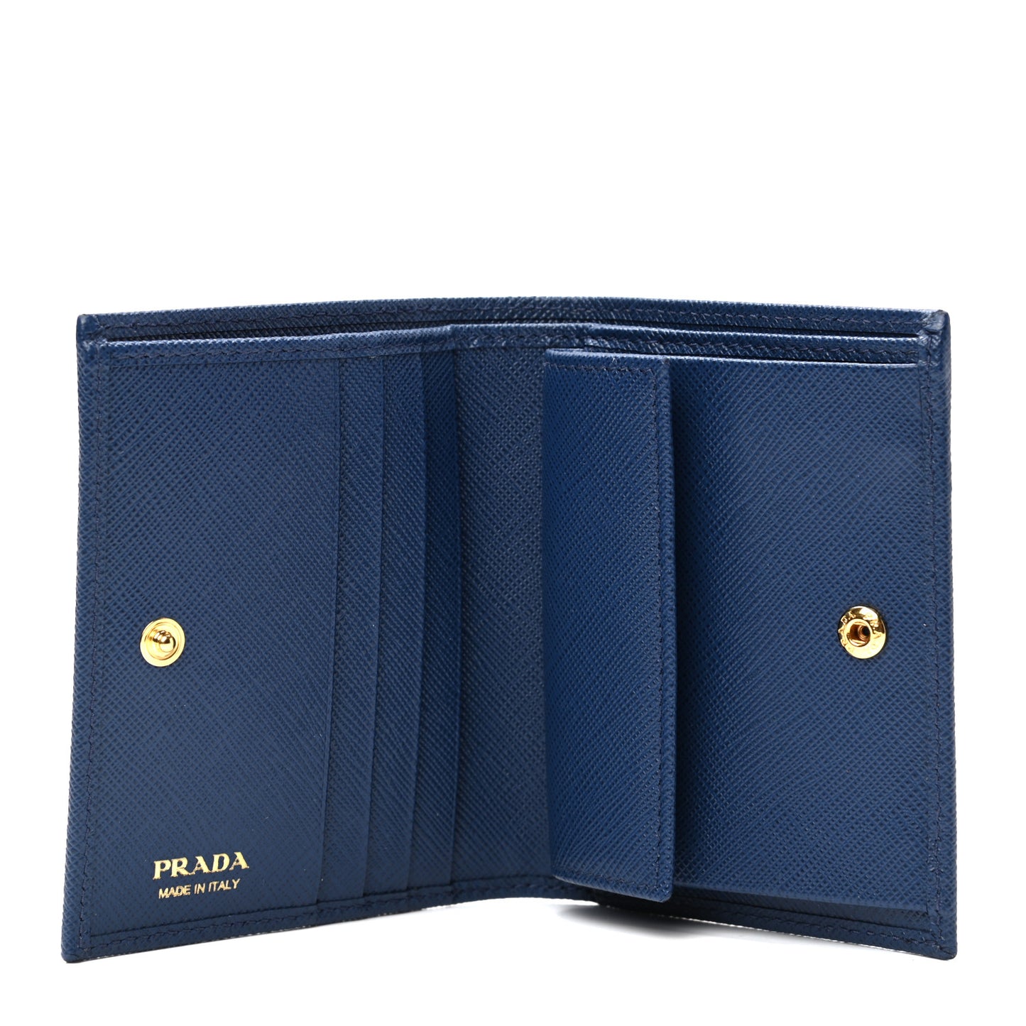 Saffiano Metal Bi-Fold Wallet Bluette