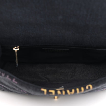 Chanel Denim Quilted Denim Mood Large Flap Black Multicolor 4 of 11