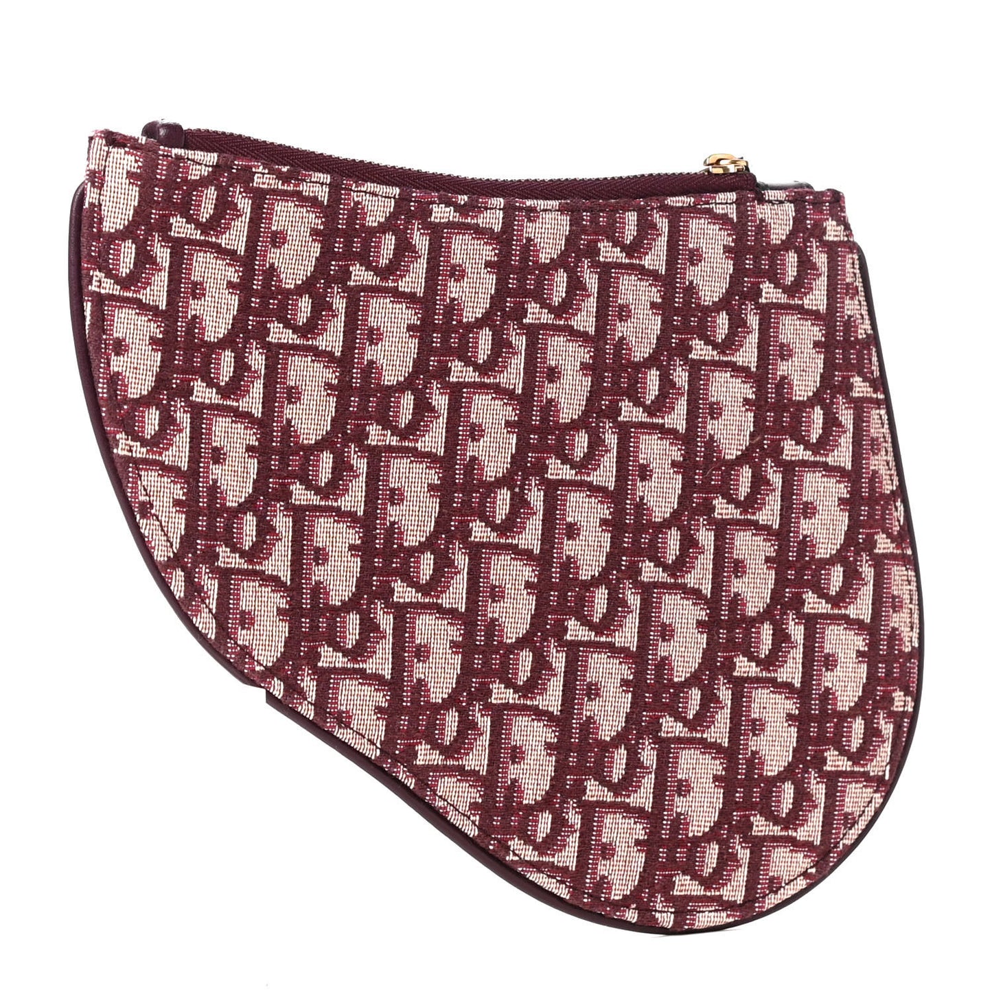 Oblique Saddle Pouch Clutch Bordeaux