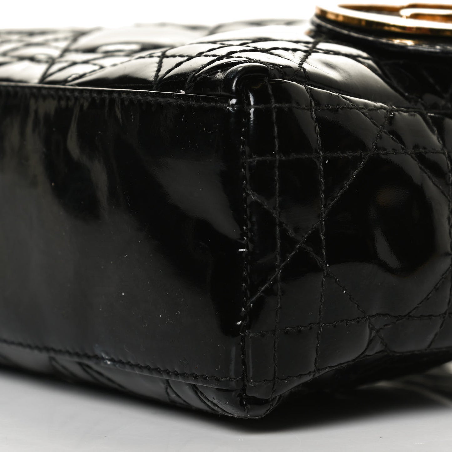 Patent Cannage Mini Lady Dior Black